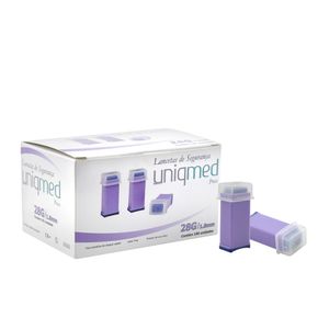 Lancetas de Segurança - Uniqmed - 28g c/ 100 Unidades