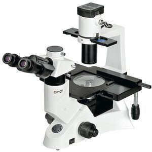 Microscópio Biológico Trinocular Invertido - Opton - Aumento 40x a 400x e Iluminação 30W Halogênio e Contraste de Fase