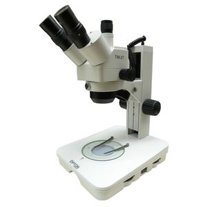 Microscópio Estereoscópico Trinocular Zoom 1X 4X Aumento 10x a 160x Iluminação Transmitida e Refletida a LED