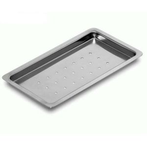 Bandeja Perfurada Nova Luminox - Aço Inox - 22 x 9 x 1,5 cm