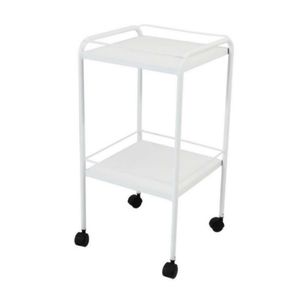 Mesa Auxiliar 40 x 40 x 80 Epóxi com Varanda e Rodízios