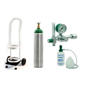 Kit de Oxigênio 4,6L Sem Carga com Carrinho p/ Transporte