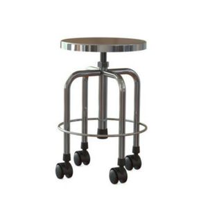 Banqueta Giratória em Aço Inox com Rodízios - CM-0132-HO