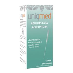 Agulhas p/ Acupuntura 0,25x25mm -Uniqmed - Caixa c/ 100 unidades