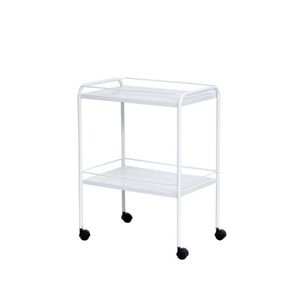 Mesa Auxiliar 40 x 60 x 80 Epóxi com Varanda e Rodízios