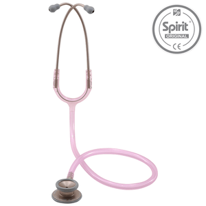 Estetoscópio Pro-Lite - Spirit – Rosa Transparente – Acabamento Champagne - Adulto