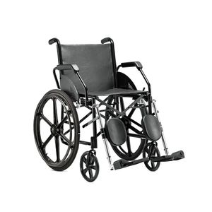 Cadeira de Rodas em Aço - Ortopedia Jaguaribe - 1016 - Preta - Pneu Maciço