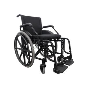 Cadeira de Rodas em Alumínio - Ortopedia Jaguaribe - FIT - Preta