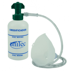 Kit Umidificador p/ Oxigênio - Frasco PVC 250 ml e Máscara Adulto - UNITEC - UD211