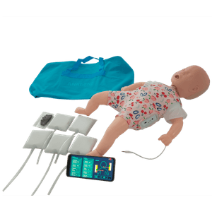 Manequim Bebê Simulador para Treino de RPC e Manobra de Heimlich com Aplicativo